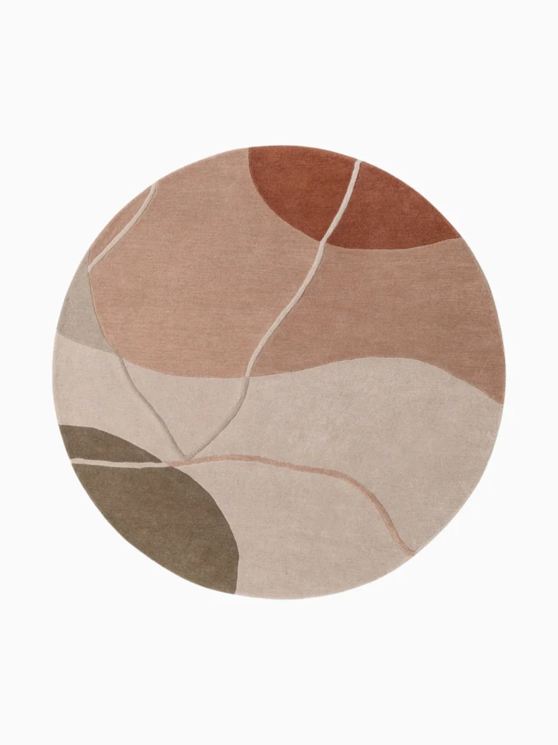Villeroy & Boch Handgetufteter Wollteppich Arteo Creme Rosa Rund
