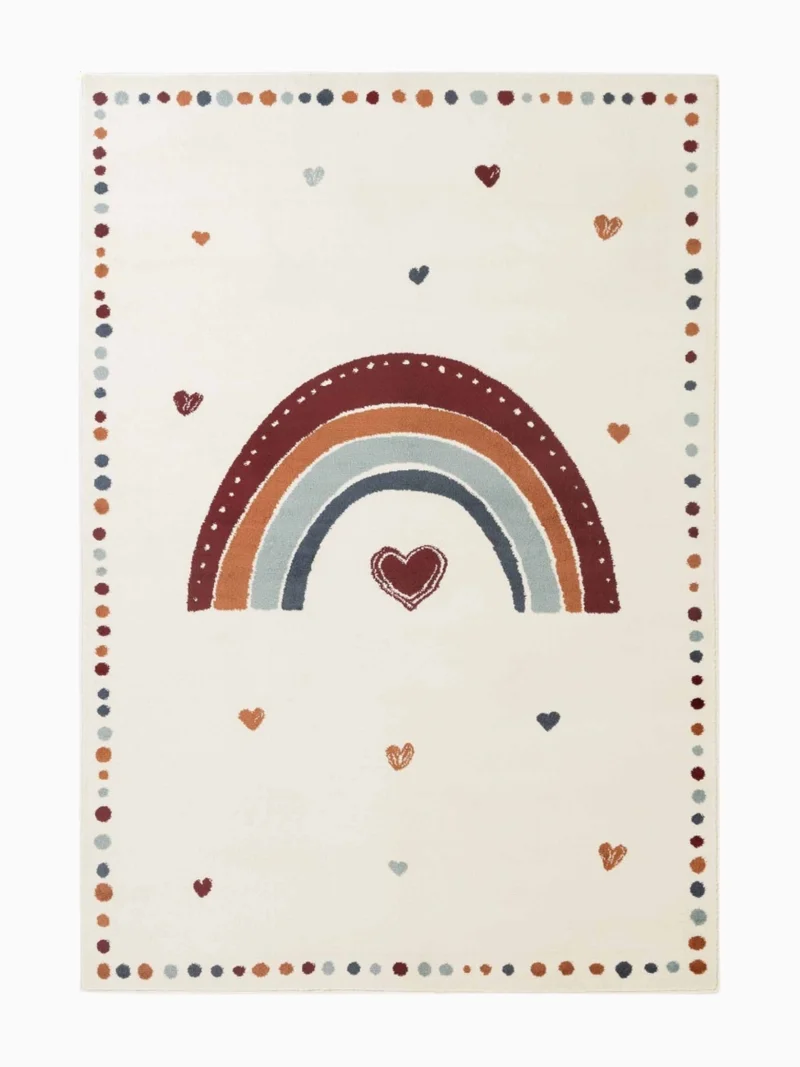 Kinderteppich Regenbogen Creme Bunt