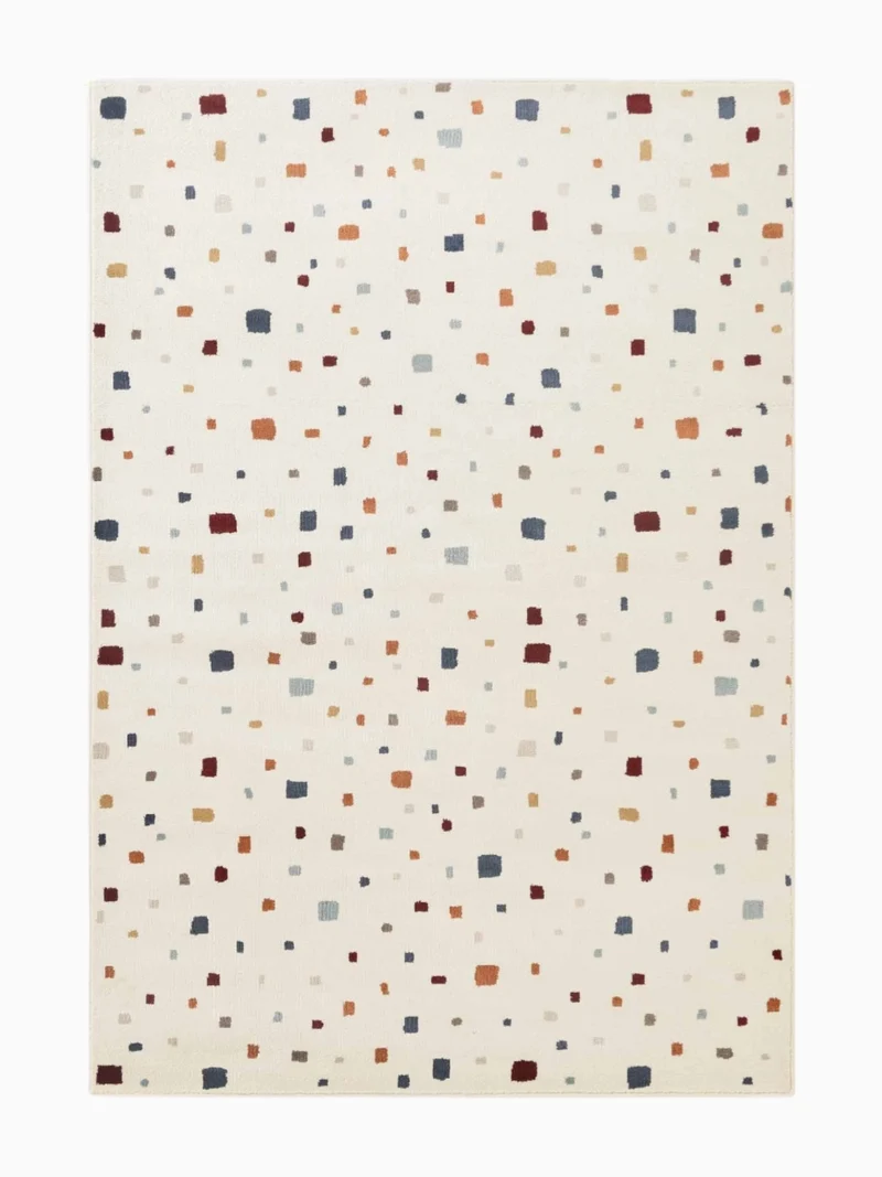 Kinderteppich Pünktchen Creme Bunt
