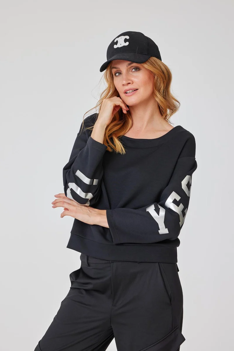 YES Sweatshirt schwarz