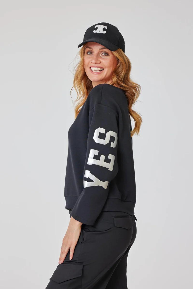 YES Sweatshirt schwarz