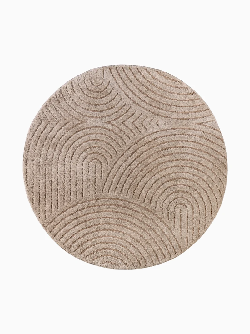 Elle Decoration Kurzflorteppich Panglao Beige Rund