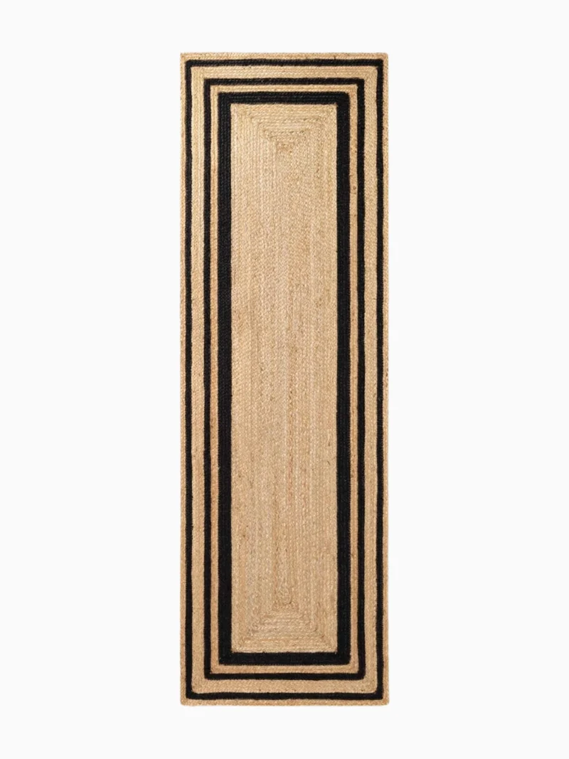 Jute Teppich Looma Beige Schwarz Läufer