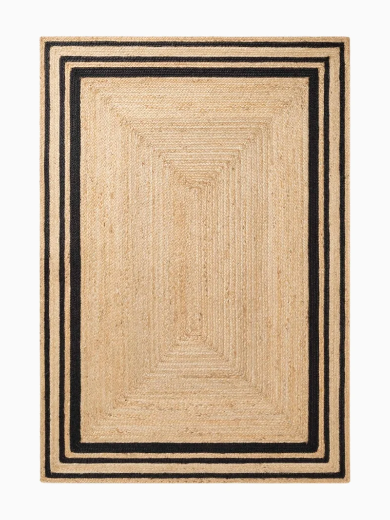 Jute Teppich Looma Beige Schwarz