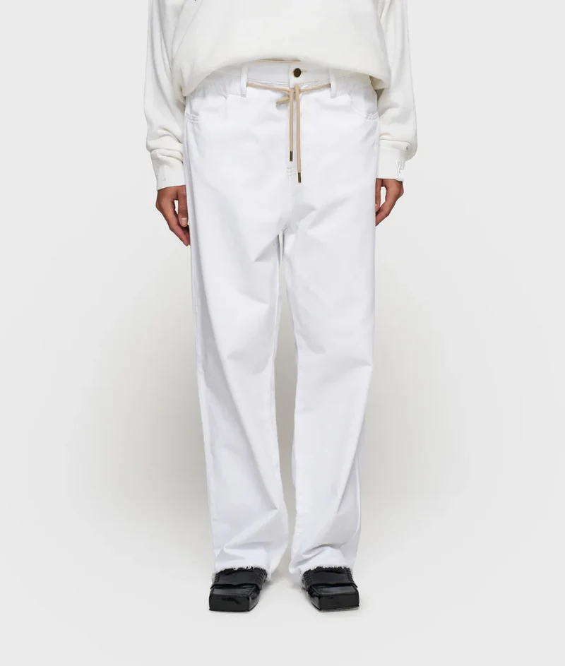 10DAYS AMSTERDAM Straight Leg Pants Twill Optic White