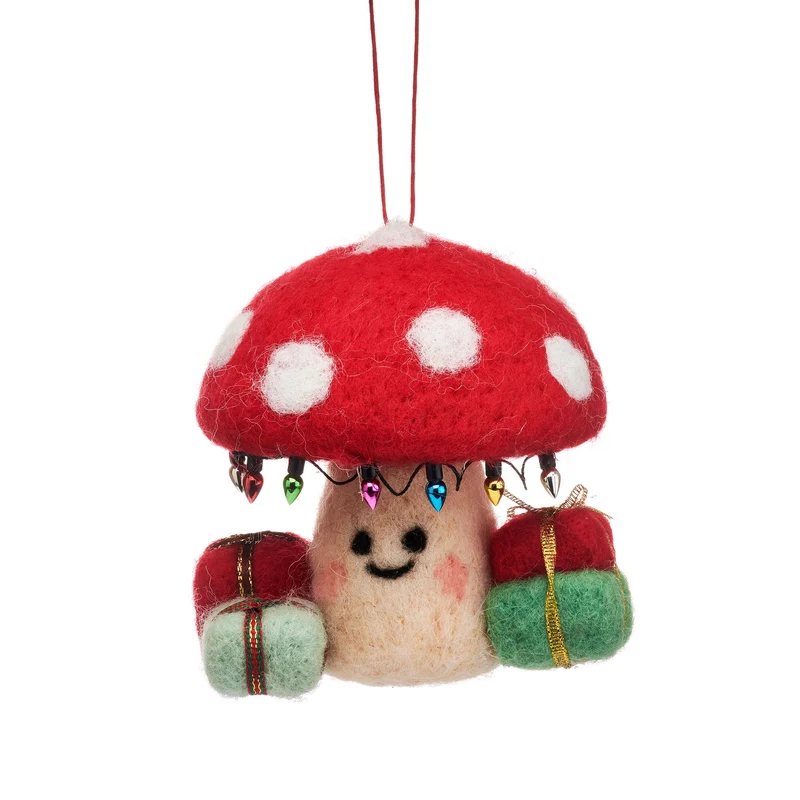 Pilz mit Geschenken Filzdekoration