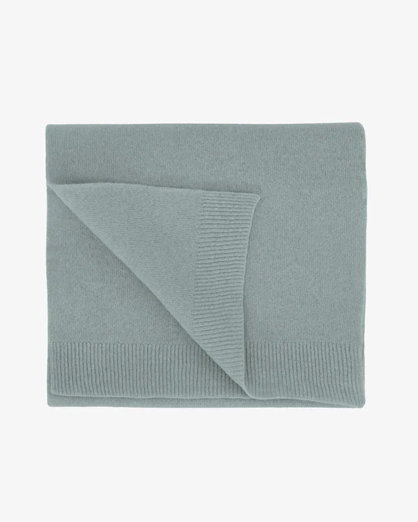 Stahlblauer Schal aus Merinowolle