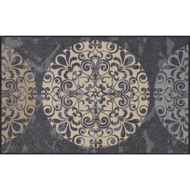 Fußmatte 75x120 Fliesenkreise anthrazit