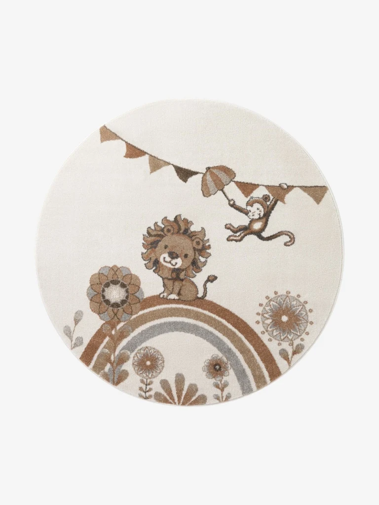 Villeroy & Boch Kinderteppich Tiere Boho Kids Beige Creme Rund