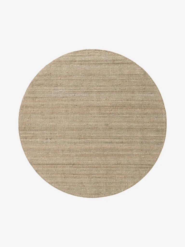 Juteteppich Jaipur Dunkelbeige Rund