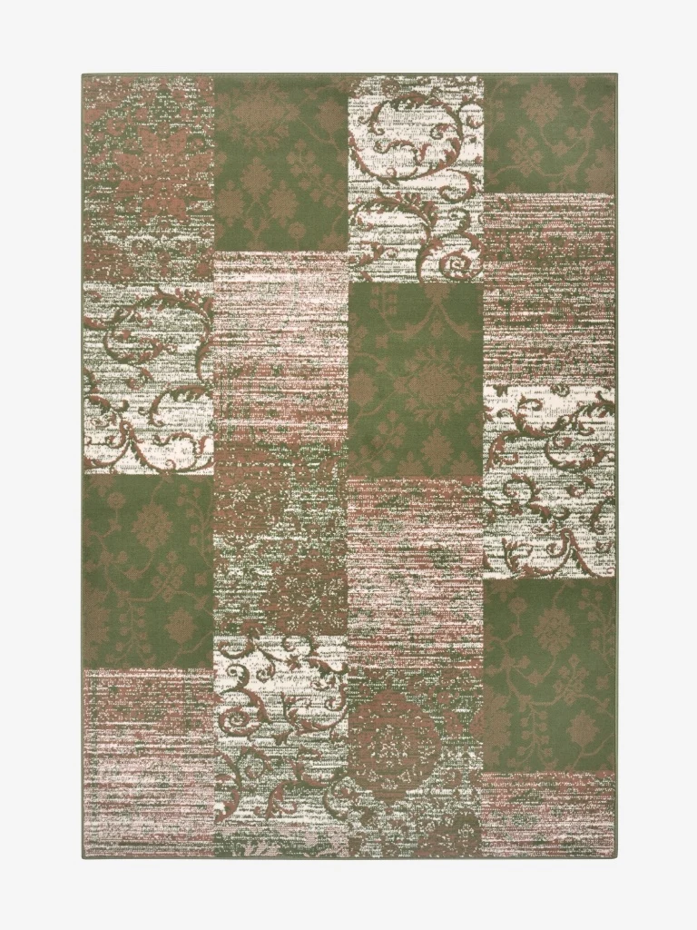 Patchwork Teppich Bloques Grün