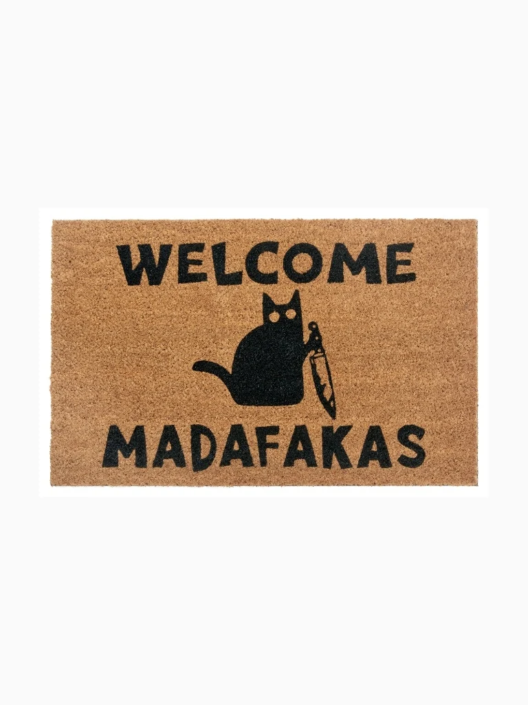 Fußmatte Außen Innen Welcome Madafakas Beige