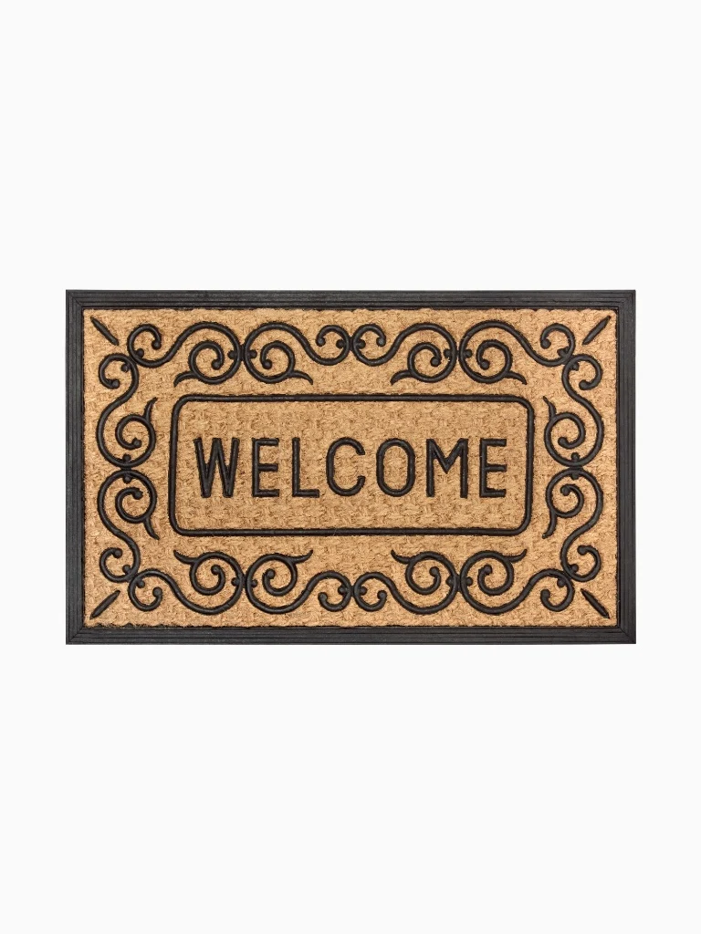 Fußmatte Außen Innen Welcome Floral Beige