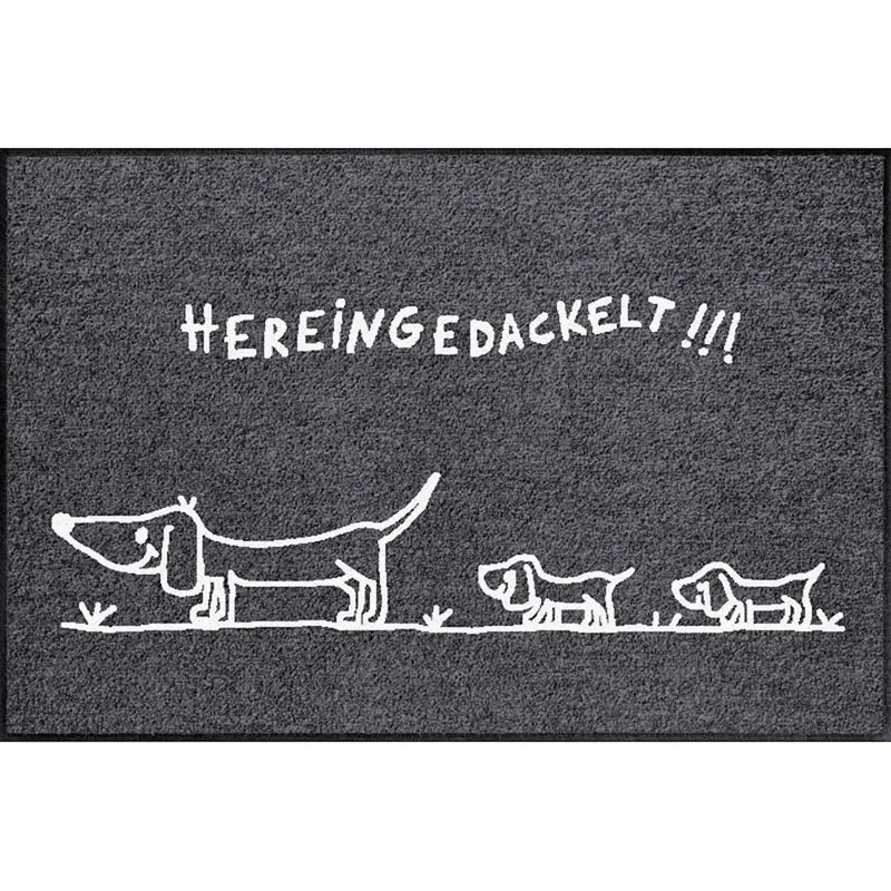 Fußmatte 50x75 Hereingedackelt family anthrazit