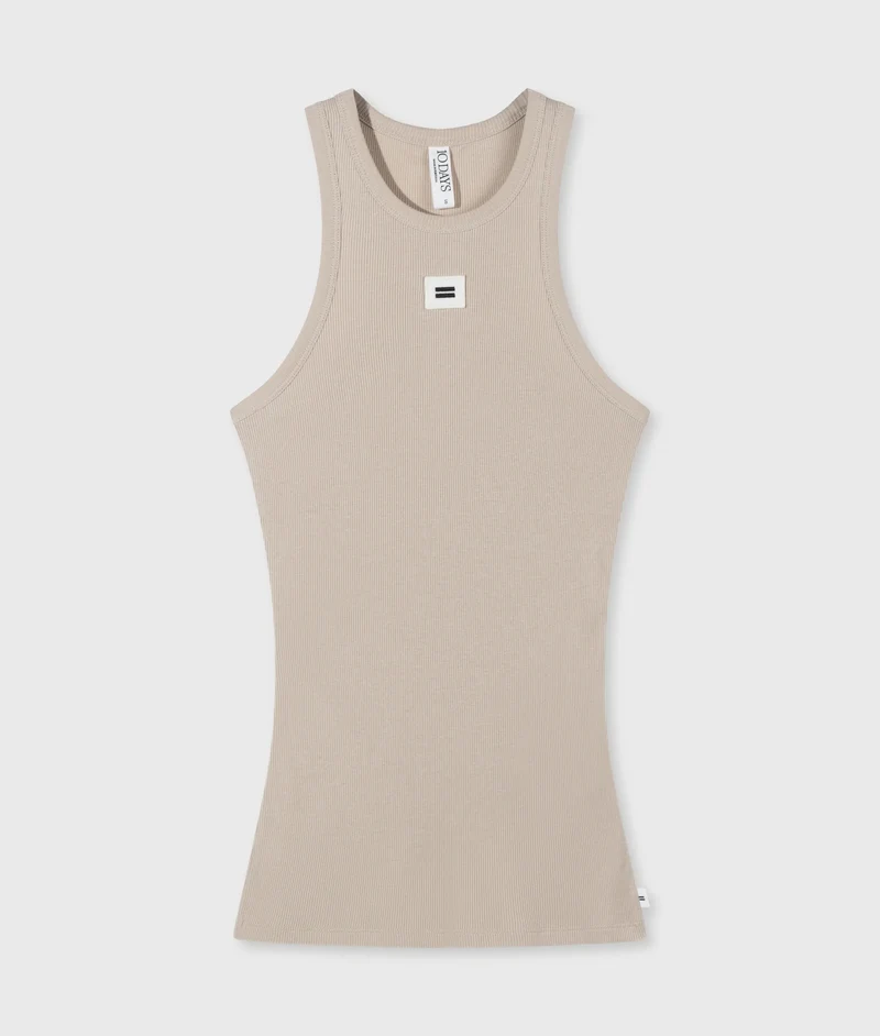 10 DAYS AMSTERDAM Tank Rib Top Light Safari