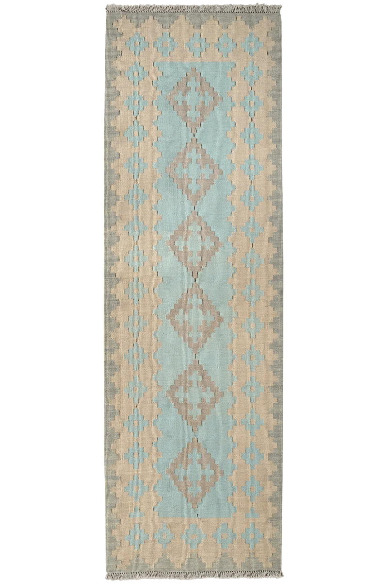 Kelim Gashgai · Handgewebt – Grün, 199x64 cm