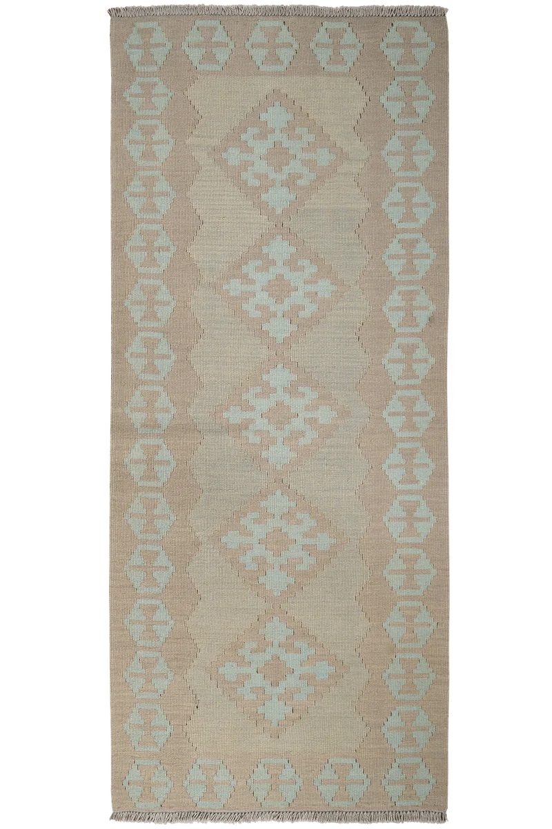 Kelim Gashgai · Handgewebt – Grau, 190x80 cm