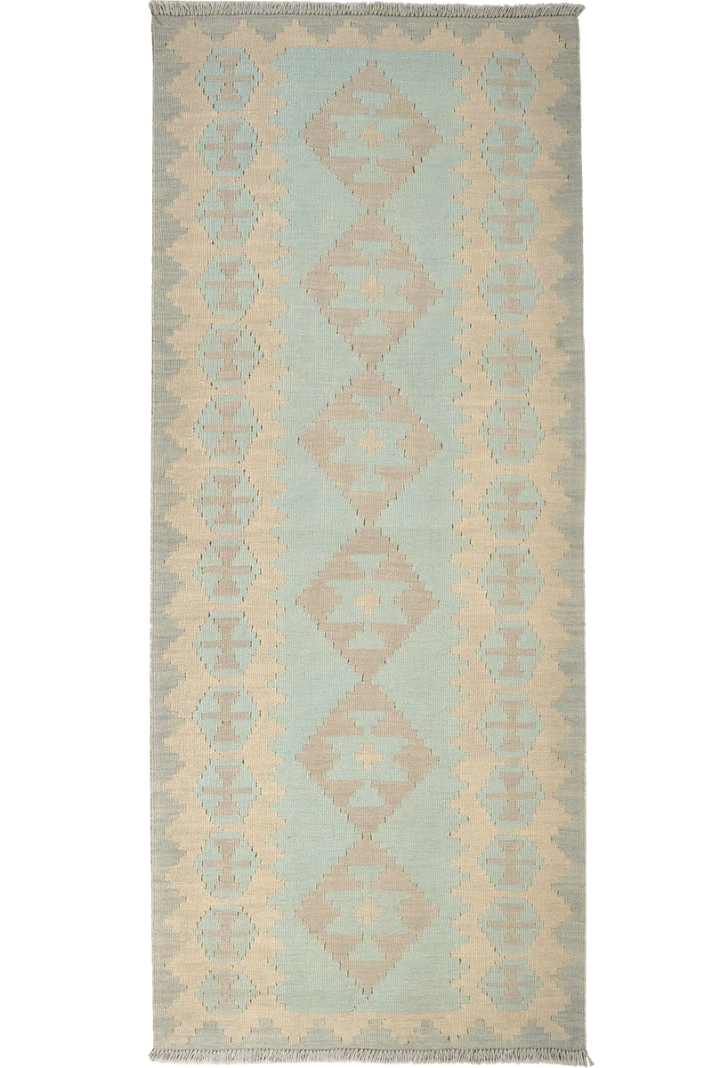 Kelim Gashgai · Handgewebt – Grün, 198x80 cm