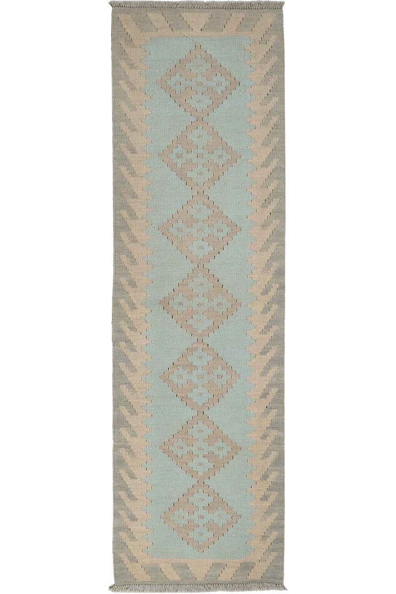 Kelim Gashgai · Handgewebt – Türkis, 191x55 cm