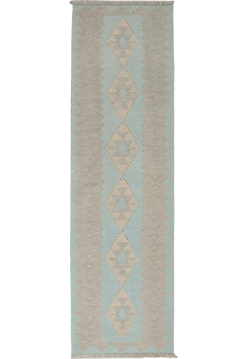 Kelim Gashgai · Handgewebt – Türkis, 194x54 cm