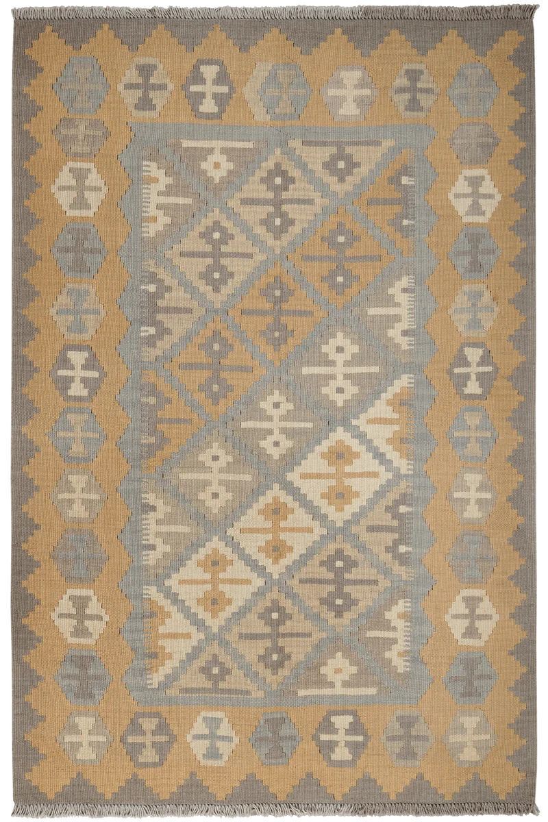 Kelim Gashgai · Handgewebt – Grau, 173x116 cm