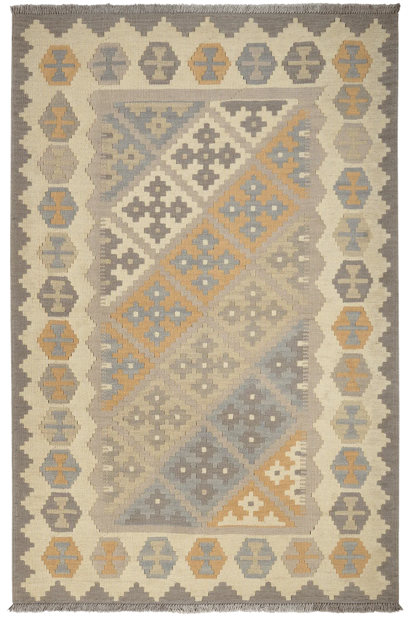Kelim Gashgai · Handgewebt – Grau, 178x116 cm
