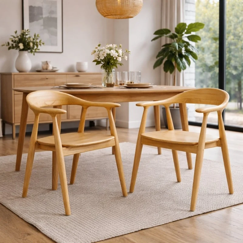 2er Set Design Teakholz Stuhl NAPOLI natürlich zeitlos Esszimmerstuhl