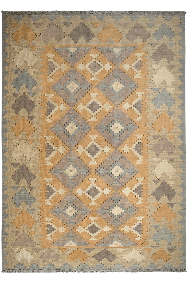 Kelim Gashgai · Handgewebt – Gelb, 245x177 cm