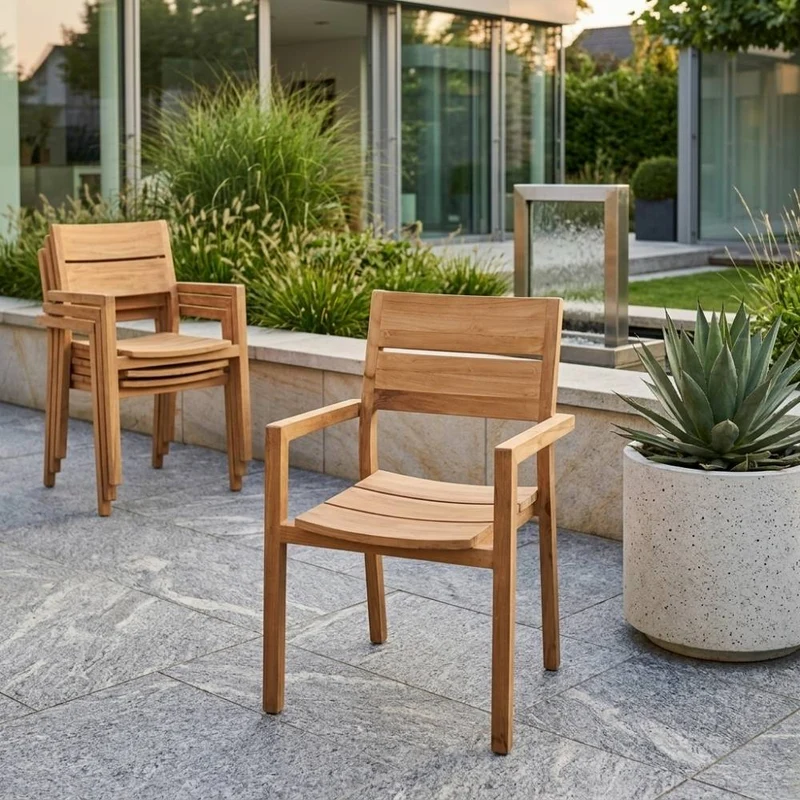 Teakstuhl LUKA – Outdoor-Stuhl aus Teakholz für Garten & Terrasse