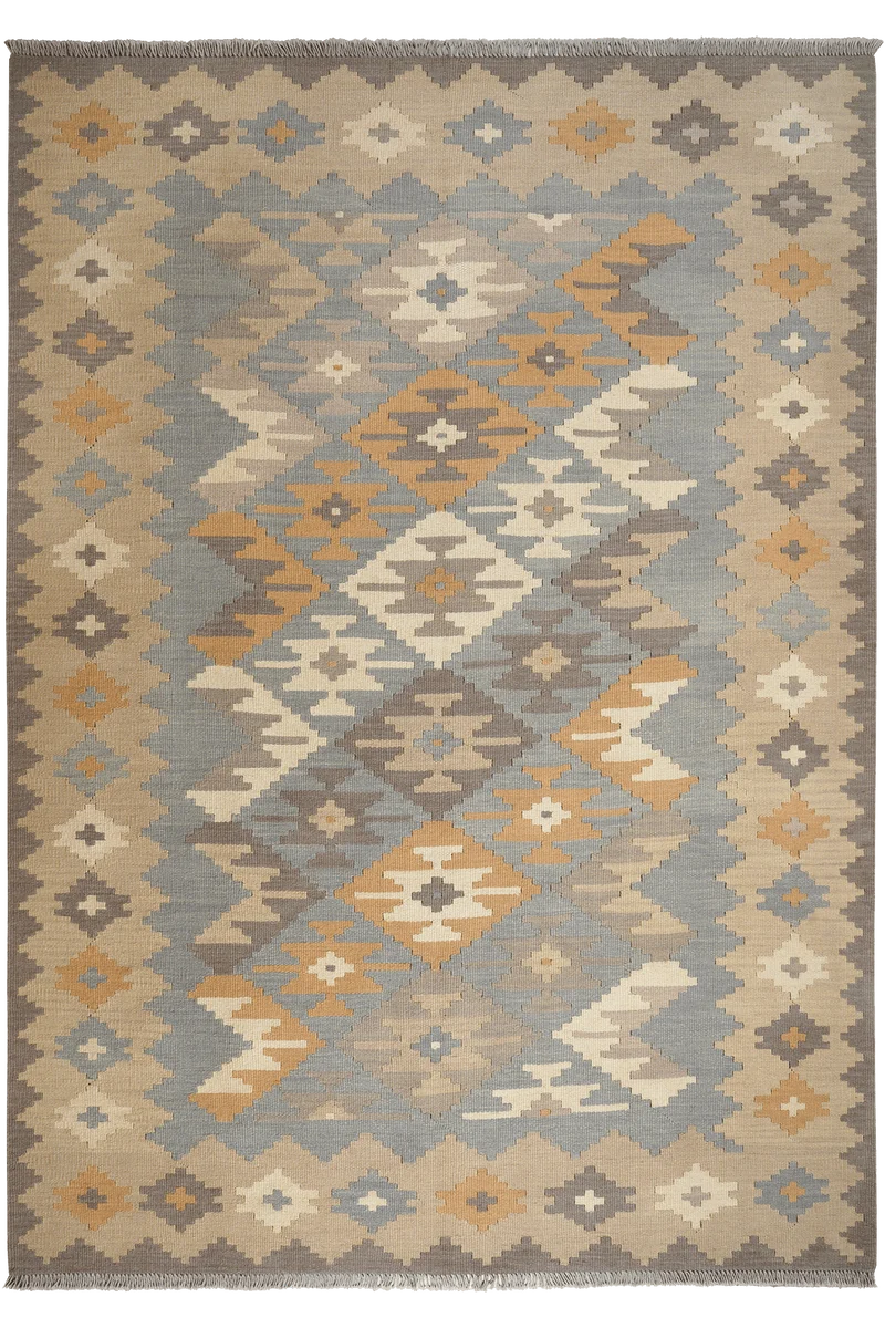 Kelim Gashgai · Handgewebt – Blau, 239x170 cm
