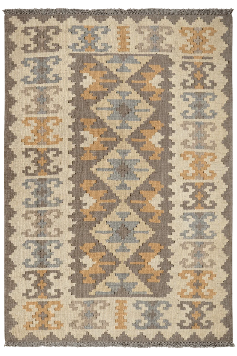 Kelim Gashgai · Handgewebt – Grau, 173x119 cm