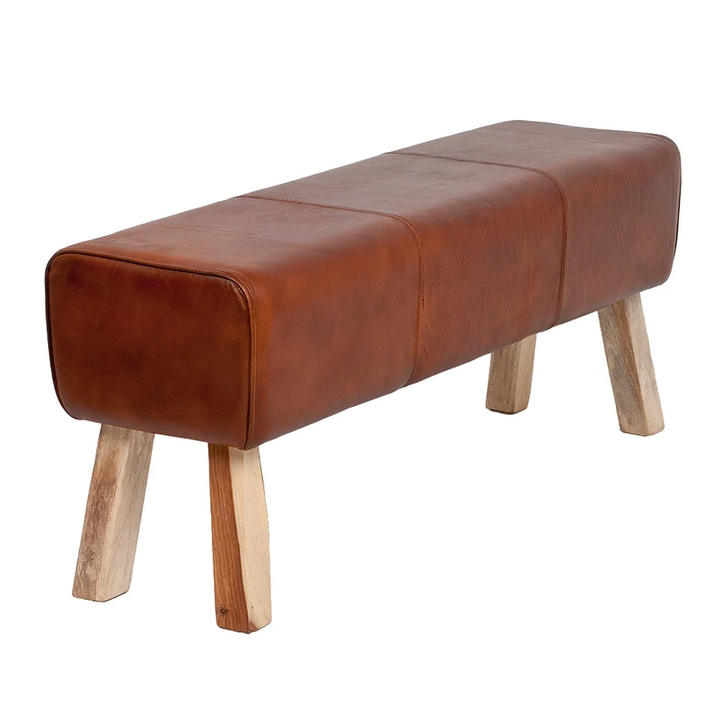 Leder Bank MAXIMO Cognac ca.120cm Turnbock Sitzbank