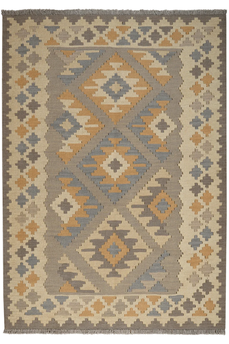 Kelim Gashgai · Handgewebt – Grau, 176x125 cm