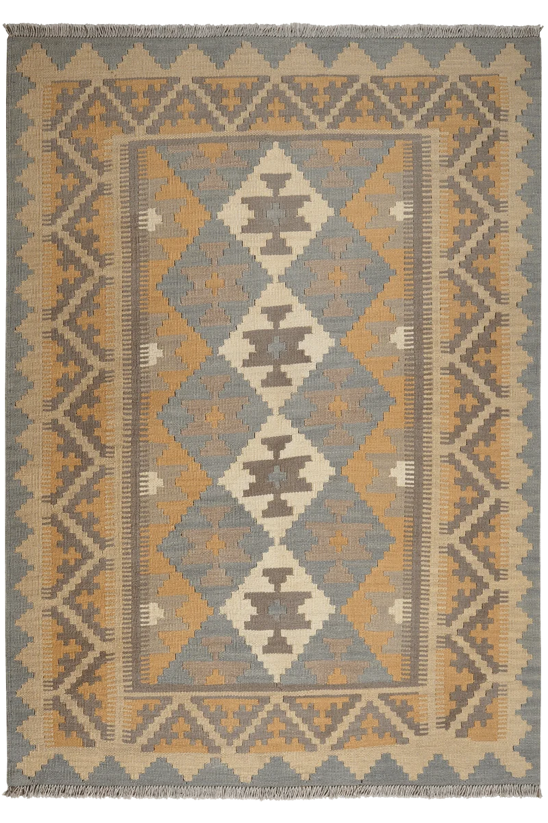 Kelim Gashgai · Handgewebt – Grau, 180x128 cm