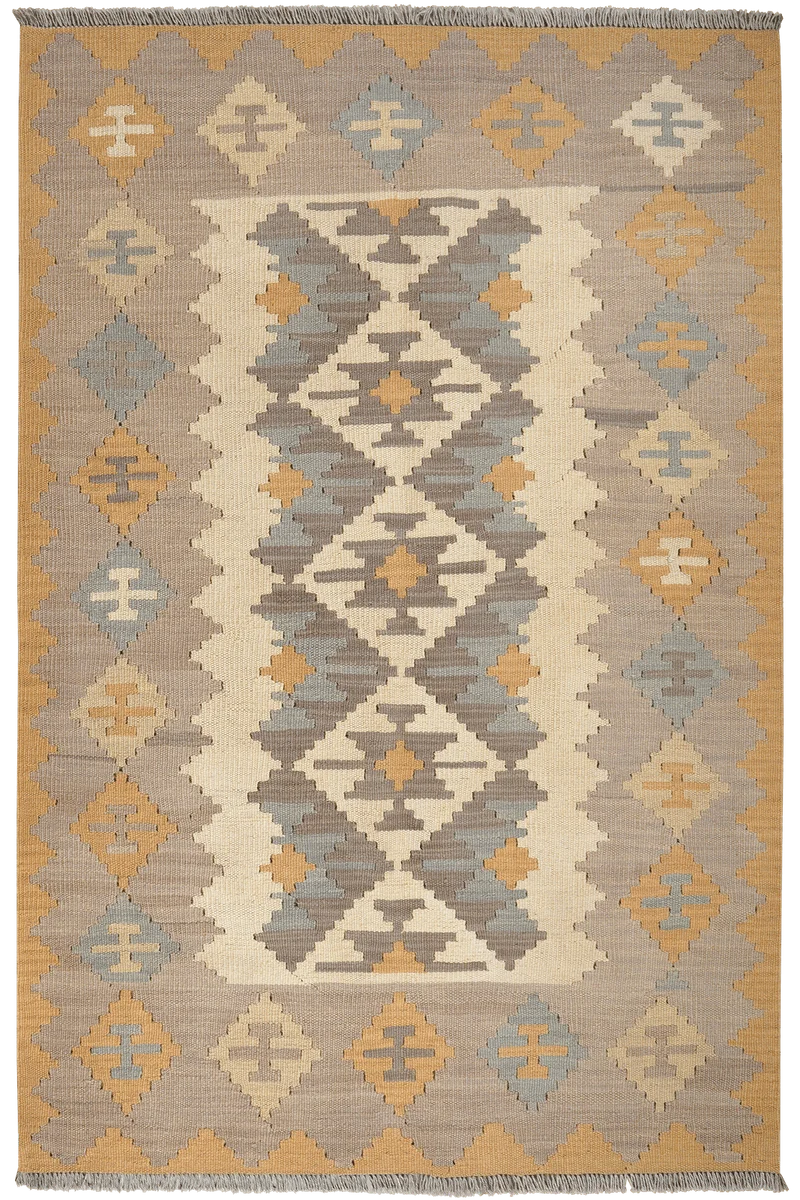 Kelim Gashgai · Handgewebt – Beige, 185x122 cm
