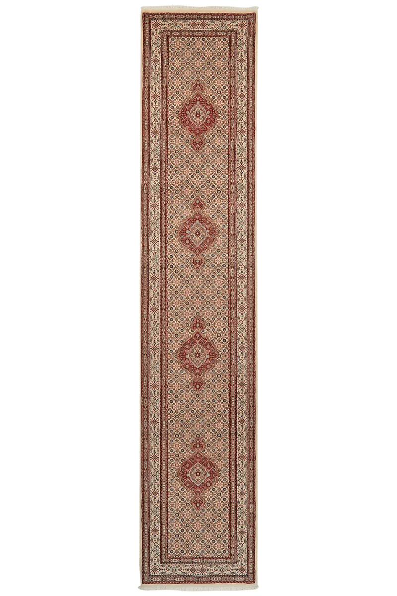 Moud Mahi · Handgeknüpft – Beige, 391x81 cm