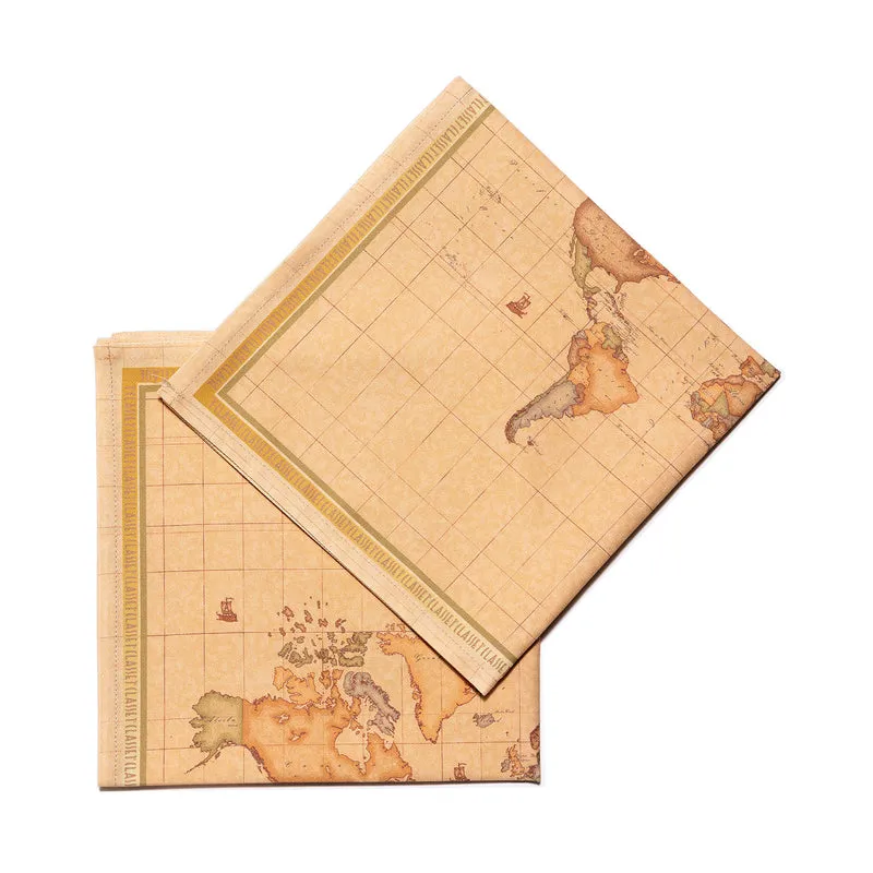Set 2 Tovaglioli geo classic world in Cotone
