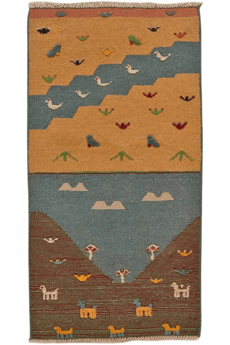 Kelim Gashgai · Handgewebt – Bunt, 96x52 cm