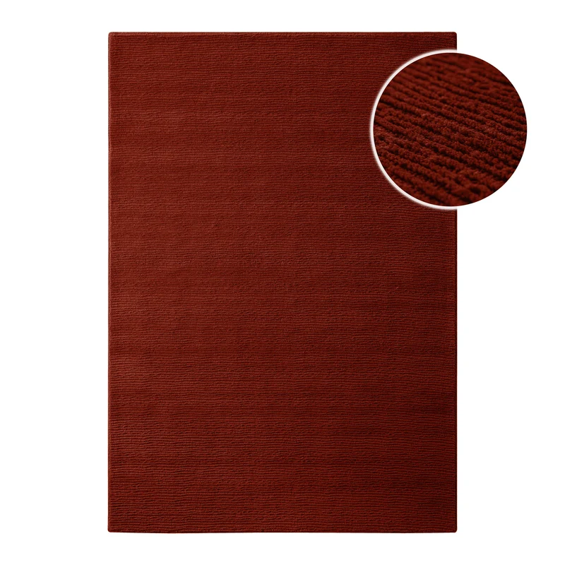 Kurzflor Teppich aus Schurwolle Purpur Rot "Castello ONE" WECONhome