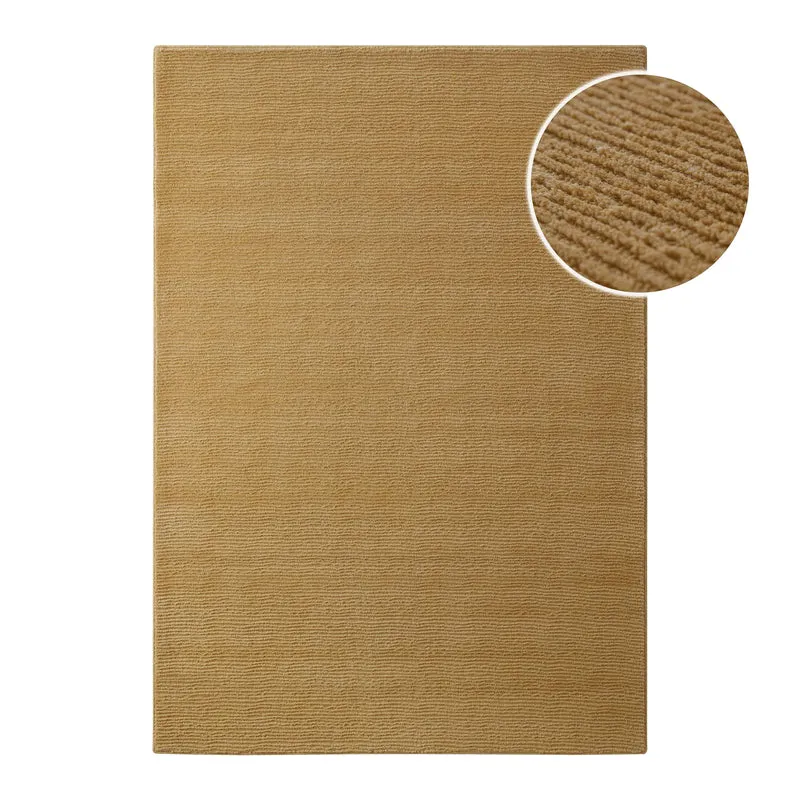 Kurzflor Teppich aus Schurwolle Karamell "Castello ONE" WECONhome