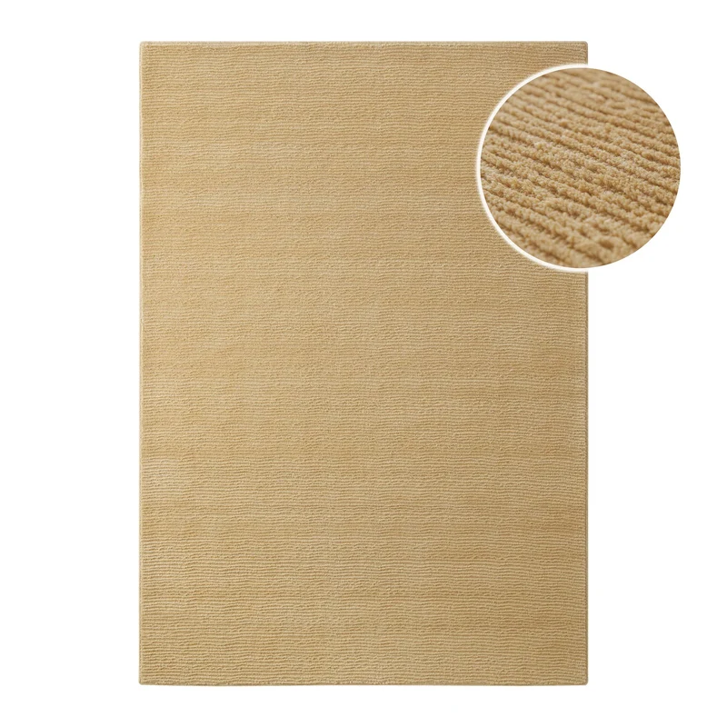 Kurzflor Teppich aus Schurwolle Sand Beige "Castello ONE" WECONhome