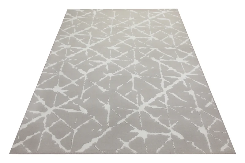 160x230 Teppich Wohnzimmer Creme Weiß