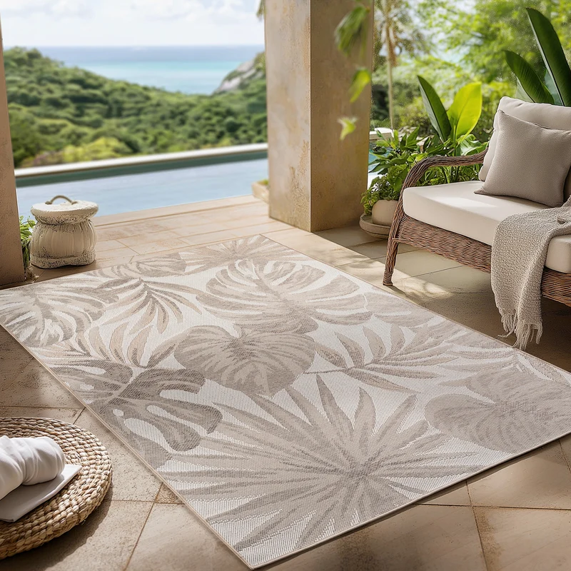 Carpettex Outdoor Teppich Beige Wetterfest UV-beständig Skandi Boho