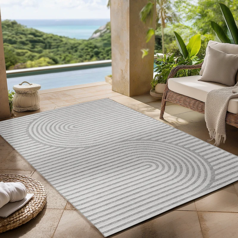 Carpettex Outdoor Teppich Beige Wetterfest UV-beständig Skandi Boho
