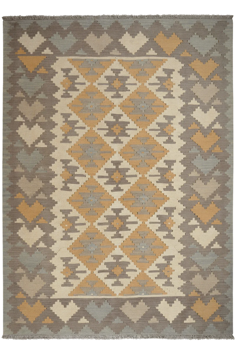 Kelim Gashgai · Handgewebt – Beige, 240x174 cm
