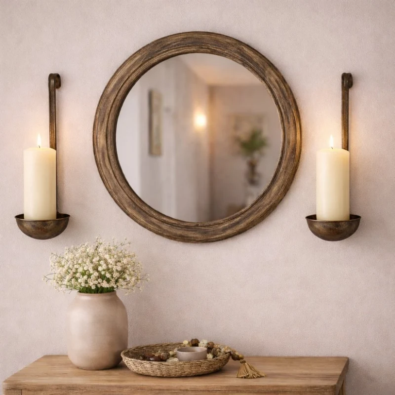 2er Set Vintage-Kerzenhalter SOUP 25cm Suppenkelle Wandlicht