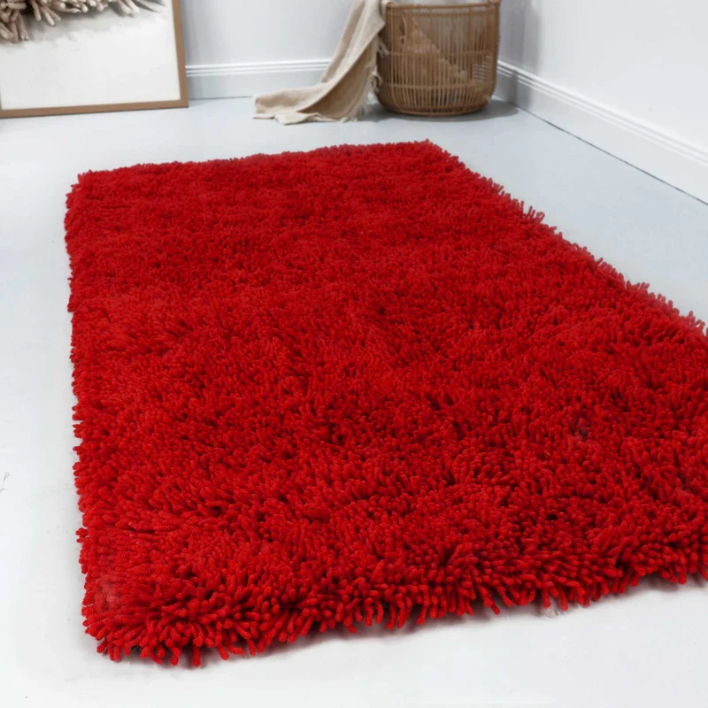 Esprit Wollteppich Shaggy Rot Hochflor "Seattle Shag"