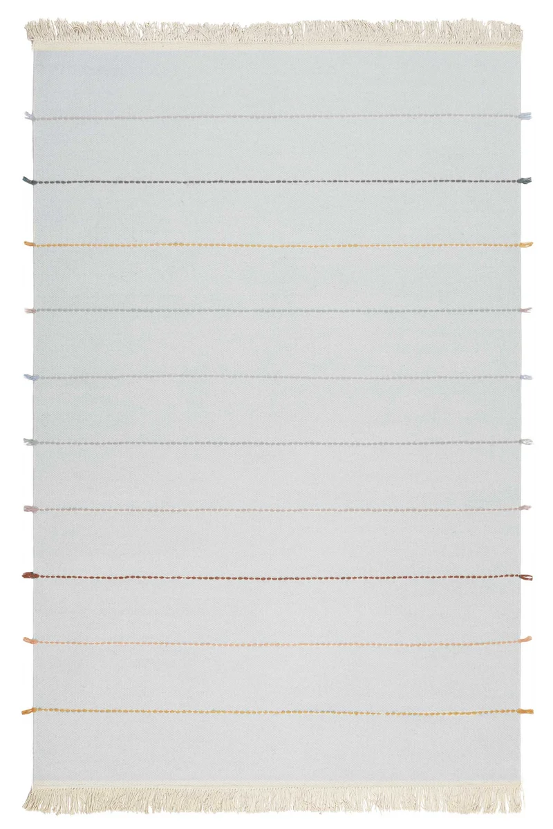 Esprit Handwebteppich Grau Blau Bunt aus Wolle "Lina"