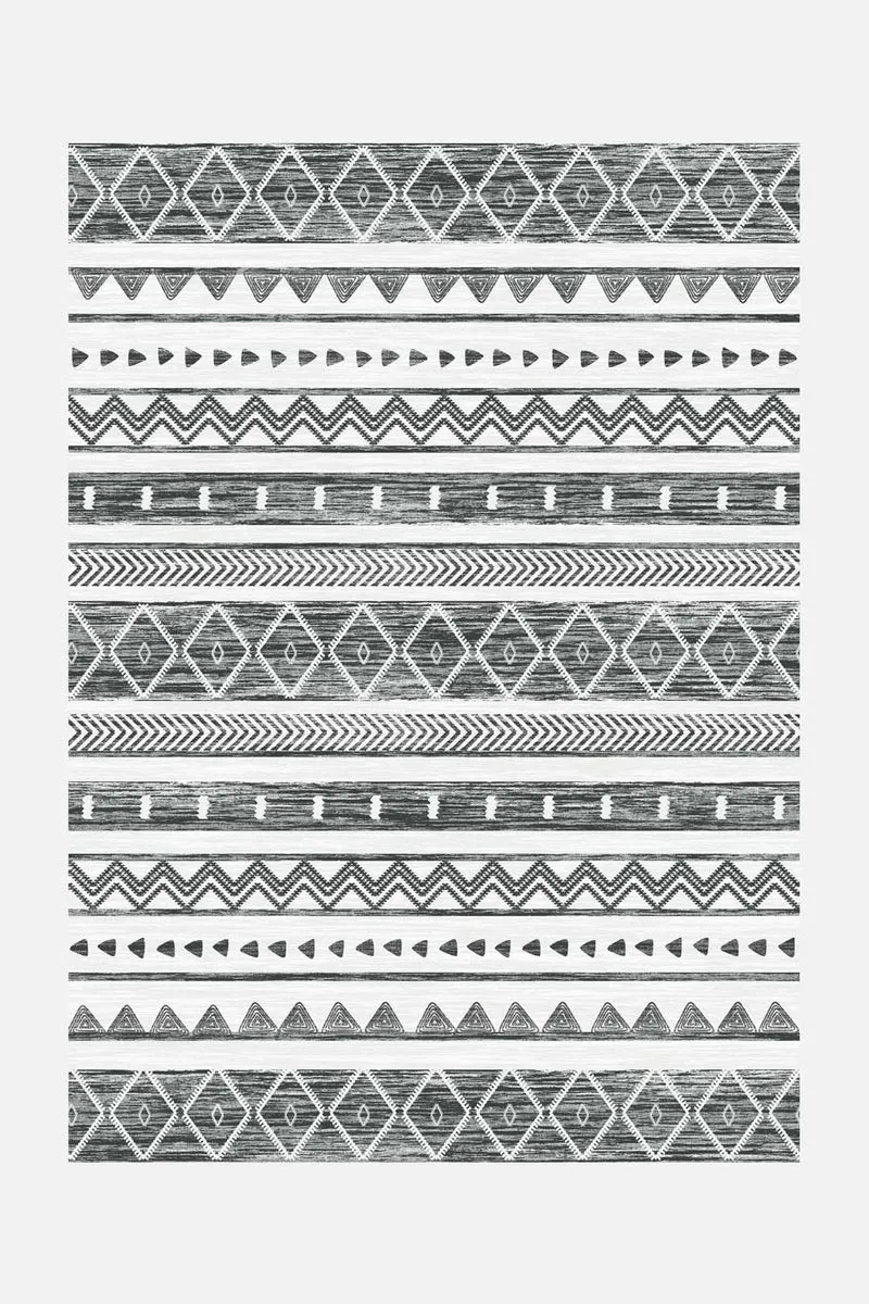 Ikat Anthrazit Teppich