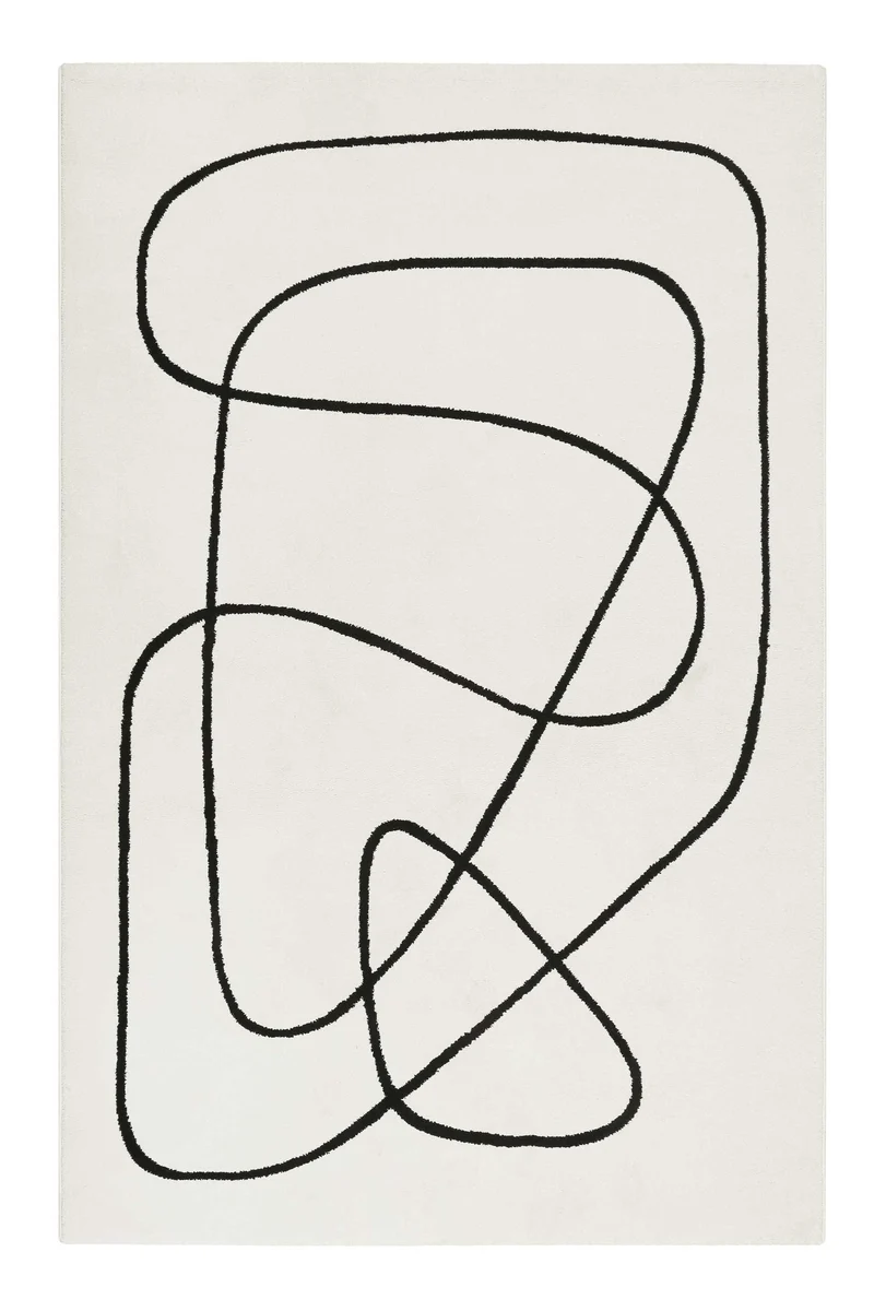 Esprit Teppich Weiß Schwarz Kurzflor "Artist"